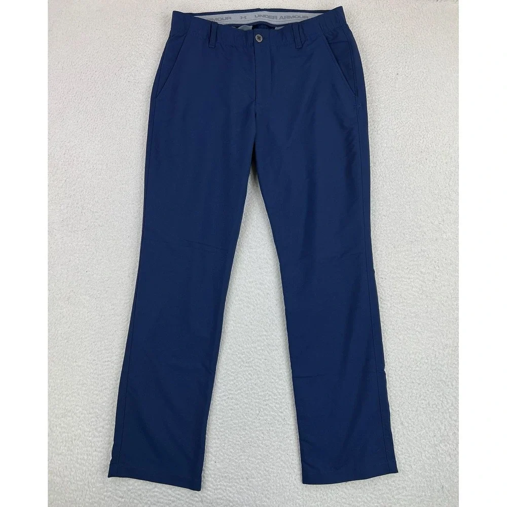 Under Armour Pants Mens 34x32 Blue Match Play Straight Performance Stretch Chino